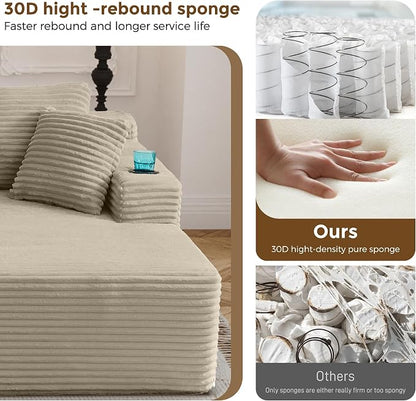 133" Oversized Cloud Boneless Sofa Couch - Image 4