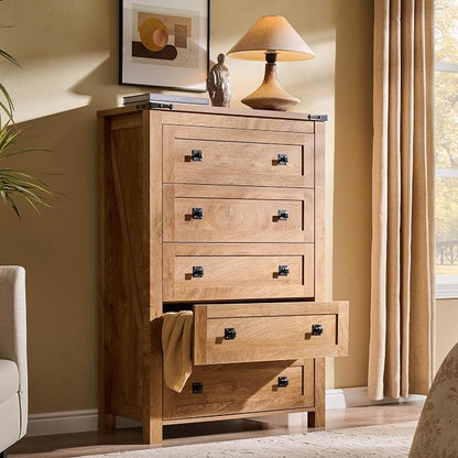 T4TREAM Farmhouse 5 Drawers Dresser Chests by T4TREAMFurniture