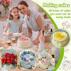 Suuker Fondant Rose Piping Tips Set, Stainless Steel Cake Decorating Pastry Tools, Cake Decorating Supplies Baking Set Tools (7 Pieces)