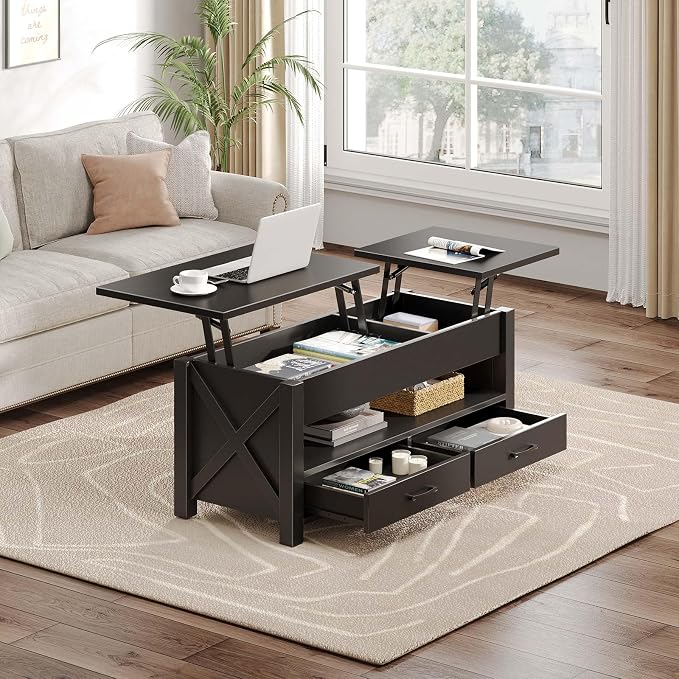Seventable Coffee Table, 39.3" Lift Top Coffee Table - Image 2