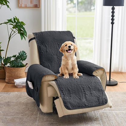 Black Quilted Recliner Covers, Waterproof Recliner Chair Covers, Lazy Boy Chair by Pamhaven