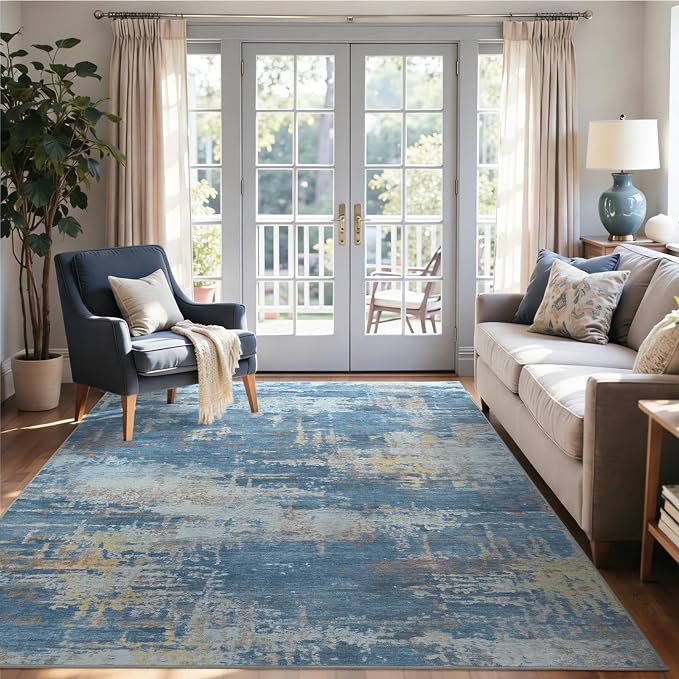 4x6 Ft Area Rugs for Living Room, Soft Non-Slip Washable Rugs Modern Abstract by Cuzwlovita