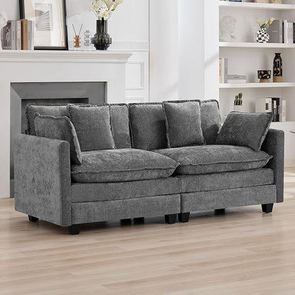 76'' Cloud Deep Seat Loveseat, Upholstered Chenille Modular 2-Seats Sectional - Image 7