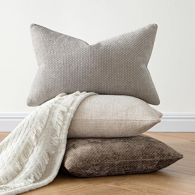 MIULEE Decorative Couch Throw Pillow Covers 22x22 Inch Brown 2 Pack | Modern - Image 4