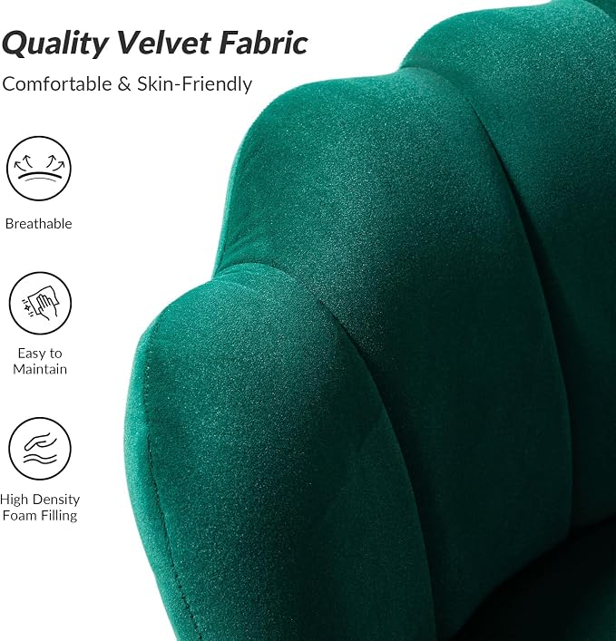 HULALA HOME Modern Velvet Accent Chairs Set of 2 - Image 4