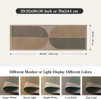 Lahome Enfys Modern Rainbow Easy Jute Rug, 2x8 Hallway Runner Washable Rugs - Image 2