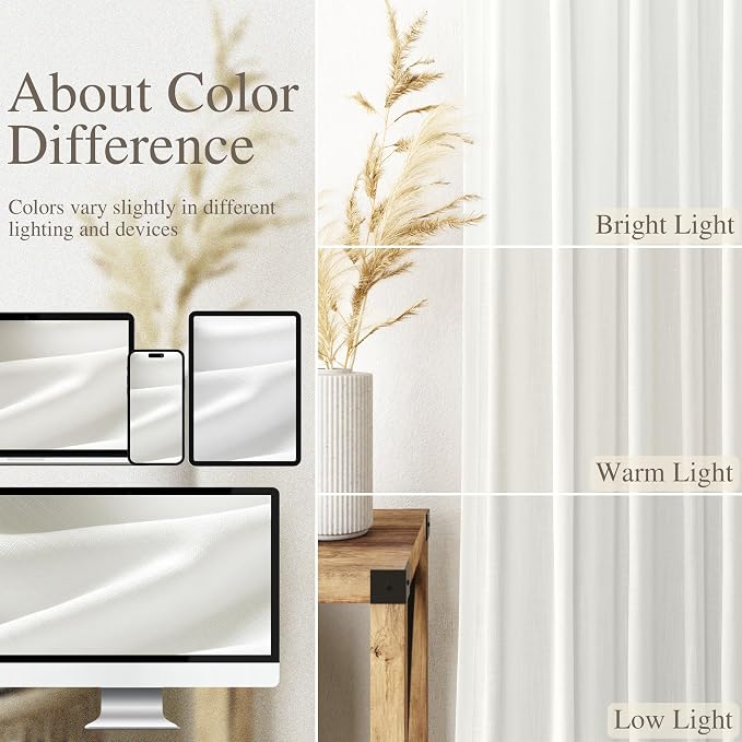 Ivory Curtains 80 Inches Length - Image 4