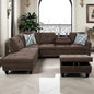 97.5" L Shaped Couch Set Linen, Modular Sectional Couches by Topcomfy
