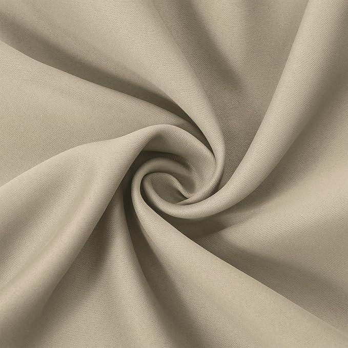 Blackout Curtains 42 x 95 inch/Beige Curtains Set of 2 Panels/Thermal Insulated - Image 5