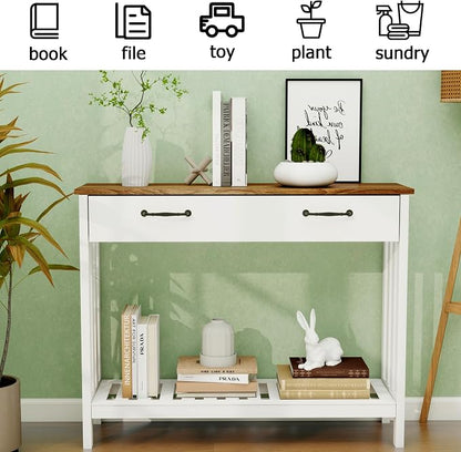 TaoHFE Farmhouse Narrow Console Table Modern Wooden, Living Room Tables Narrow - Image 3