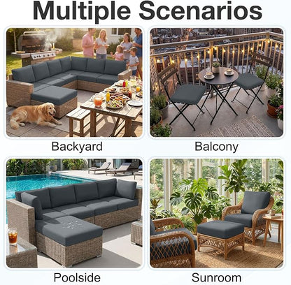 Waterproof Outdoor Cushion Covers, Stretch Patio Slipcovers | UV Resistant - Image 5