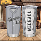 Hyturtle Personalized Baseball Tumbler Baseball Players Design Stainless Steel Double Walled Vacuum Insulated Tumblers 20oz30oz Coffee Travel Mug Cup Christmas Gift For Men Boys Friends Dad Sports Fan