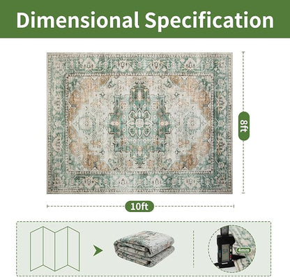 8x10 Moroccan Retro Washable Area Rugs - Image 2