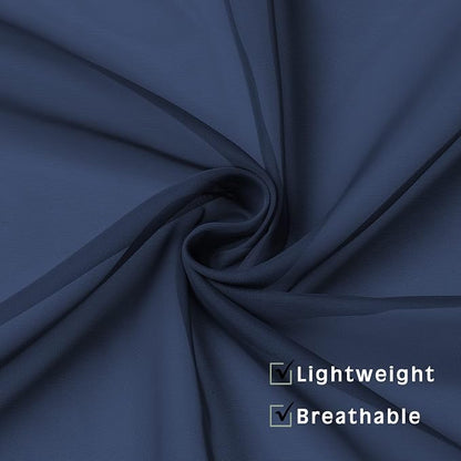 Navy Blue Sheer Curtains 2 Panel Sets 84" Inch Length - Image 7