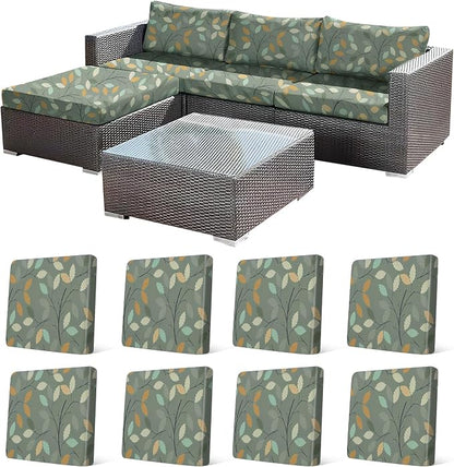 CALBODE 8Pcs Stretch Patio Cushion Cover by CALBODE