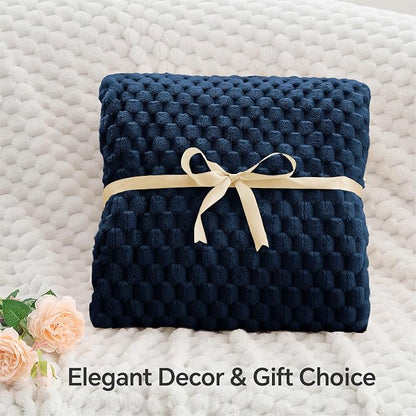 BEDELITE Navy Twin Blanket for Couch, Soft Cozy Gifts for Women, 60 * 80 | 3D - Image 4