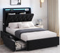 Twin LED Velvet Bed Frame with 2 Storage Drawers&Hidden Headboard, Upholstered by JOCOEVOL