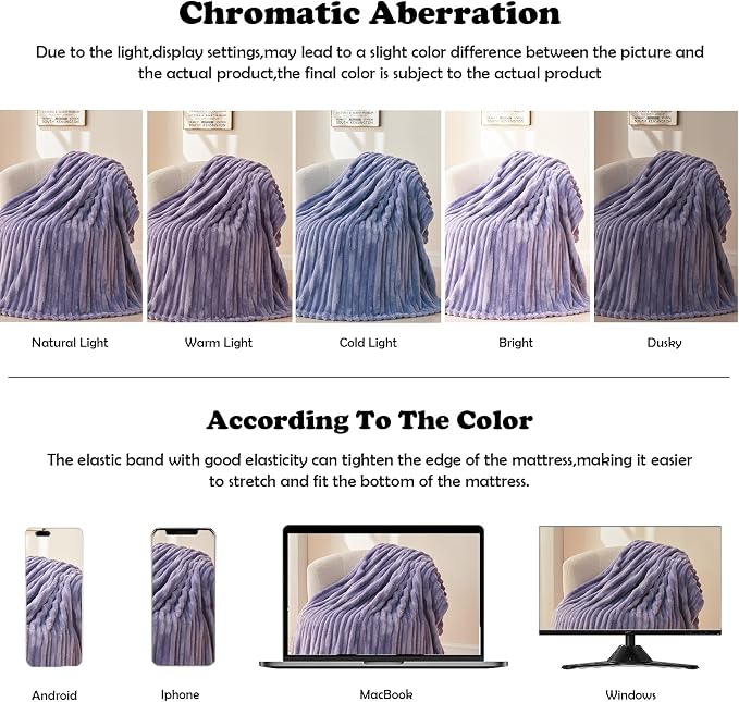 NEWCOSPLAY Fleece Ribbed Cozy Throw Blanket - Image 6