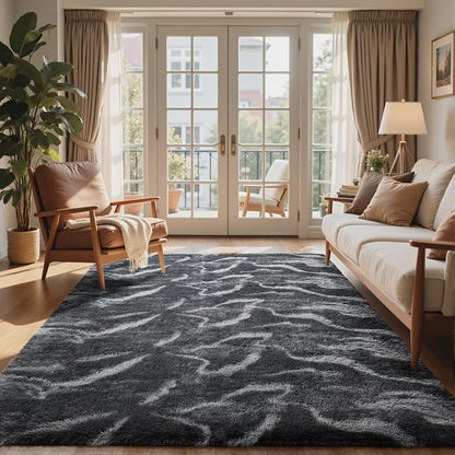 6x9 Ft Large Shag Rugs for Living Room Decor, Tie-Dyed Ultra Soft Fluffy Furry - Image 2