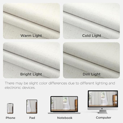 Joydeco Pinch Pleated Linen Curtains - Image 8