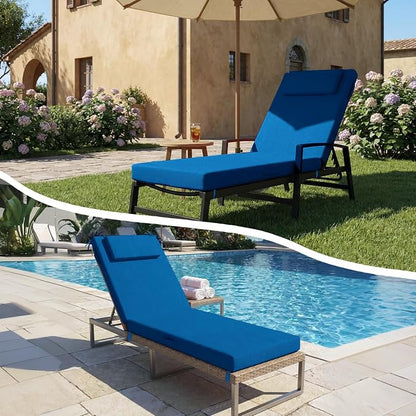 Outdoor Chaise Lounge Cushions, 71x21 Inch Olefin Water & Fade Resistant Pool - Image 7