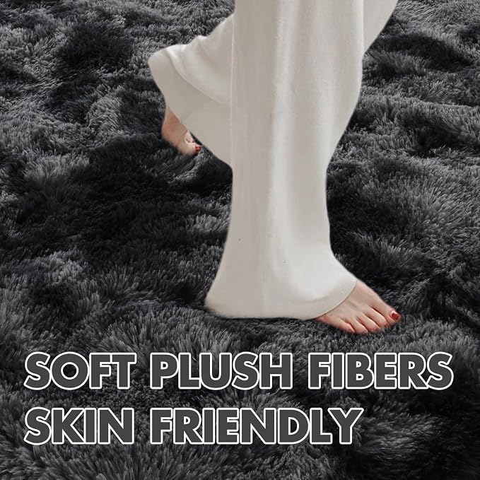 6x9 Ft Large Shag Rugs for Living Room Decor, Tie-Dyed Ultra Soft Fluffy Furry - Image 4