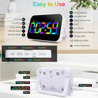 Kitchen Timer for Cooking, 10 RGB Color Rechargeable Digital Magnetic KidsTimer with Voice Reminder, Countdown/Up, 5”LED Display 3 Brightness 4 Volume Adjustable for Kids Classroom Home Gym-RGB
