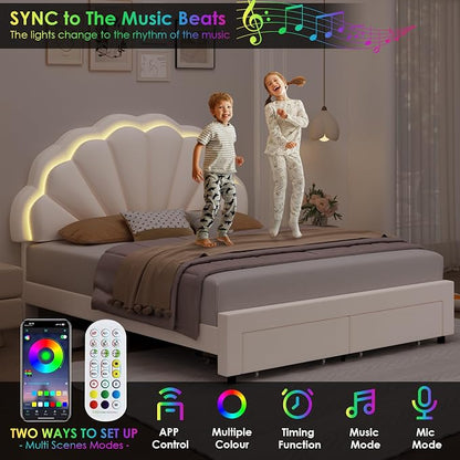 HIFIT Full Upholstered LED Bed Frame - Image 4