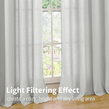 YoungsTex 90 Inches Length Linen Curtains - Image 5