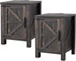 OKD Farmhouse Nightstand Set of 2, 18 Inch Rustic End Table by OKD