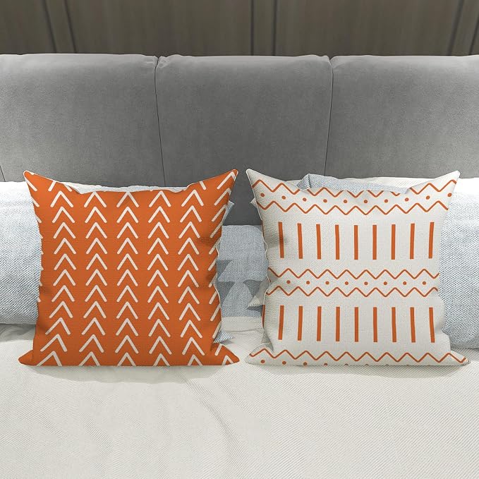 YCOLL Fall Pillow Covers 18x18 Set of 4, Modern Sofa Throw Pillow Cover - Image 5