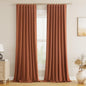 Terracotta 100% Blackout Curtains 96 Inch Length 2 Panels Set Fall Curtains by Guken