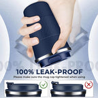 Insulated Coffee Tumbler 12 oz, Stainless Steel Coffee Mug with Lids, Travel Coffee Mug Leak Proof, Double Wall Vacuum Insulated Reusable Coffee Cup, Keep Drinks Hot and Cold (Navy Blue, 12 Ounces)