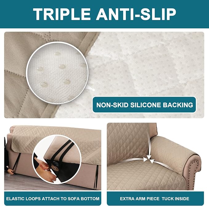 Turquoize 100% Waterproof Sofa Covers Couch Cover Sofa Cover - Image 4