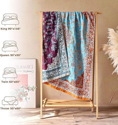LUTBM Boho Throw Blanket for Bed Cotton Summer Blankets for Bedroom Living Room - Image 5