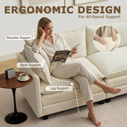 78” Modular Sectional Sofa, L Shaped Cloud Couch - Image 6