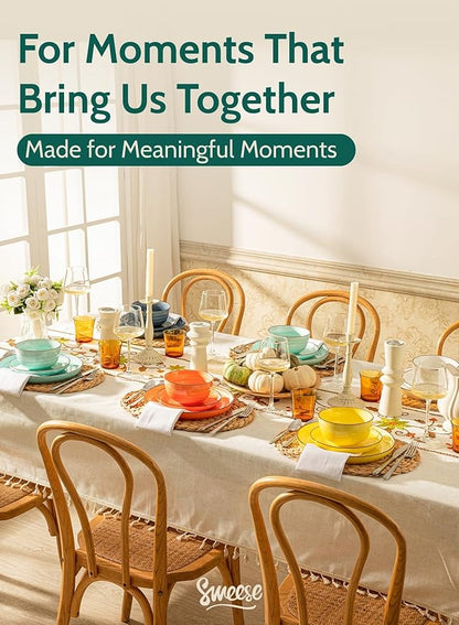 Sweese 7.4 Inch Porcelain Dessert Plates - Round Salad/Appetizer Plate Set, Microwave Dishwasher Safe, 6 Pack, Vibrant Colors