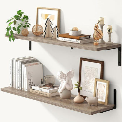 Fun Memories Deep Floating Shelves, 36W x 8D Floating Shelves Set of 2 by FunMemories