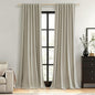 100% Blackout Linen Curtains for Bedroom 96 inches Long 8 FT, Thermal Insulated by Guken