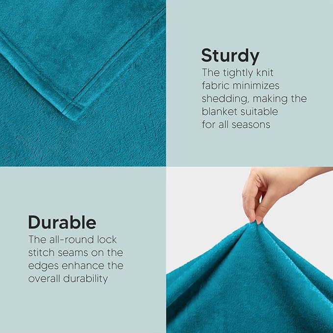 Utopia Bedding Soft Fleece Bed Blanket Throw Size Turquoise | Microfiber Plush - Image 5