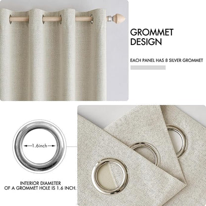 MIULEE 100% Blackout Linen Curtains - Image 4