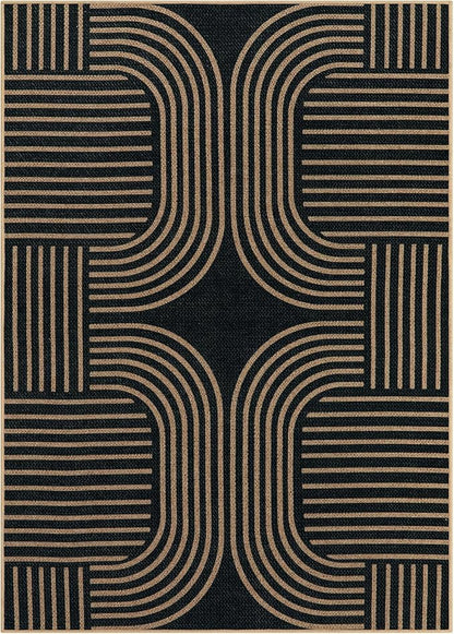 Lahome Enfys Modern Geometric Outdoor Easy Jute Rug, 5x7 Patio Living Room Rug - Image 7