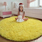 Yellow Round Area Rugs 4ft for Bedroom Living Room, Fluffy Circle Rug for Kids by ONASAR