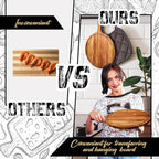 Nuenen 10 Pcs Round Wood Cutting Board with Handle Acacia Wooden Serving Kitchen Chopping Boards for Pizza, Bread, Cheese, Charcuterie, Fruit, Vegetables(Acacia)
