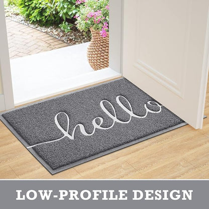 Grey Door Mat Welcome Mats Outdoor Indoor Doormat - Image 5