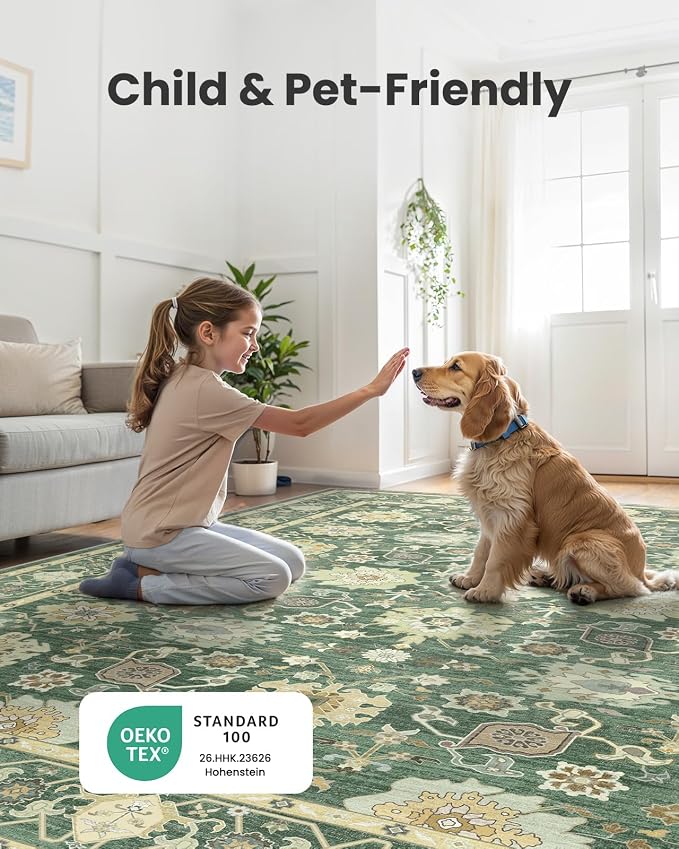 AMADA HOMEFURNISHING 2x3 Washable Entry Rug, Vintage Distress Print Pattern - Image 7