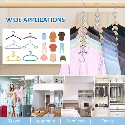 12 Pack Space Saving Hangers for Clothes, Sturdy Metal Hangers Heavy Duty Magic - Image 3
