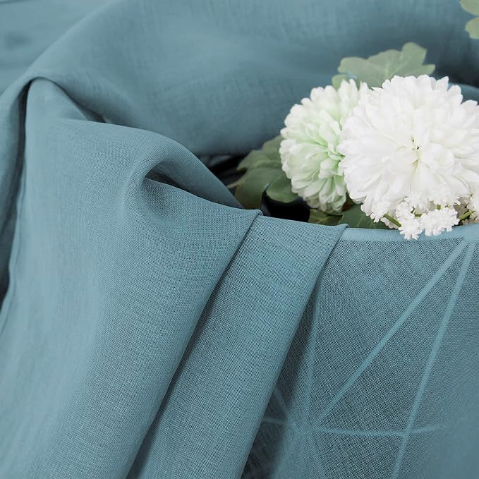 Tollpiz Sheer Curtains Linen Textured Bedroom Curtain Sheers Light Filtering - Image 6