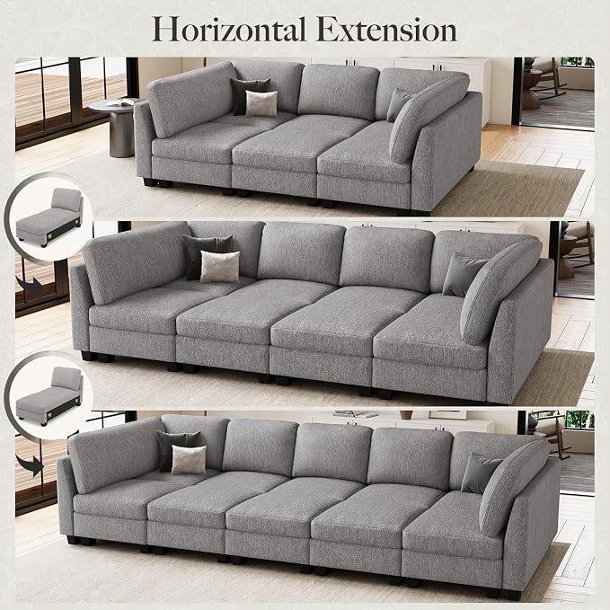 Belffin 111" Cloud Sectional Sleeper Sofa - Image 8
