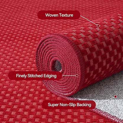 Kitchen Runner Rug Mat Non Slip Hallway Runner Washable Red 2x6 ft | Boho Soft - Image 5